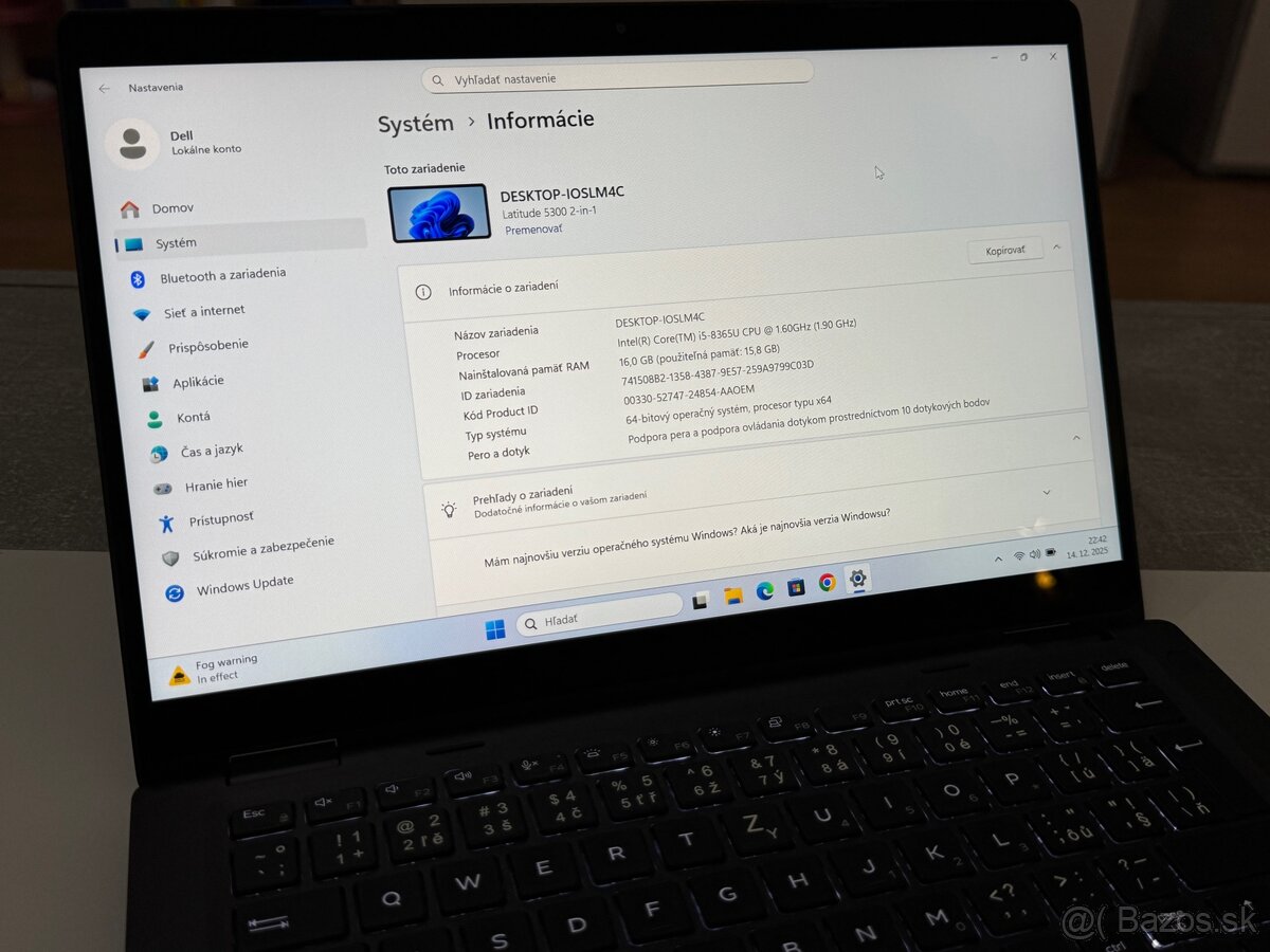 Tablet aj Notebook Dell Latitude 5300 i5 16GB 256GB - 3