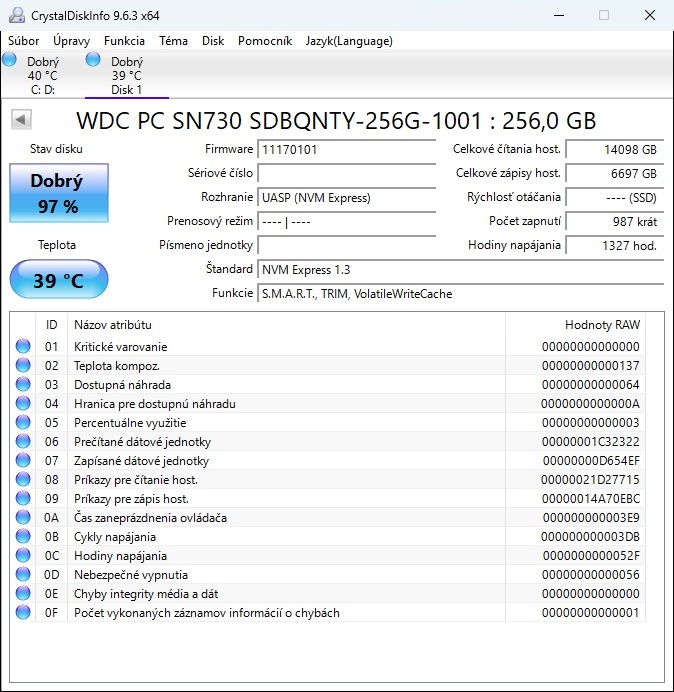 4 x Western Digital SN730 256 GB - 3