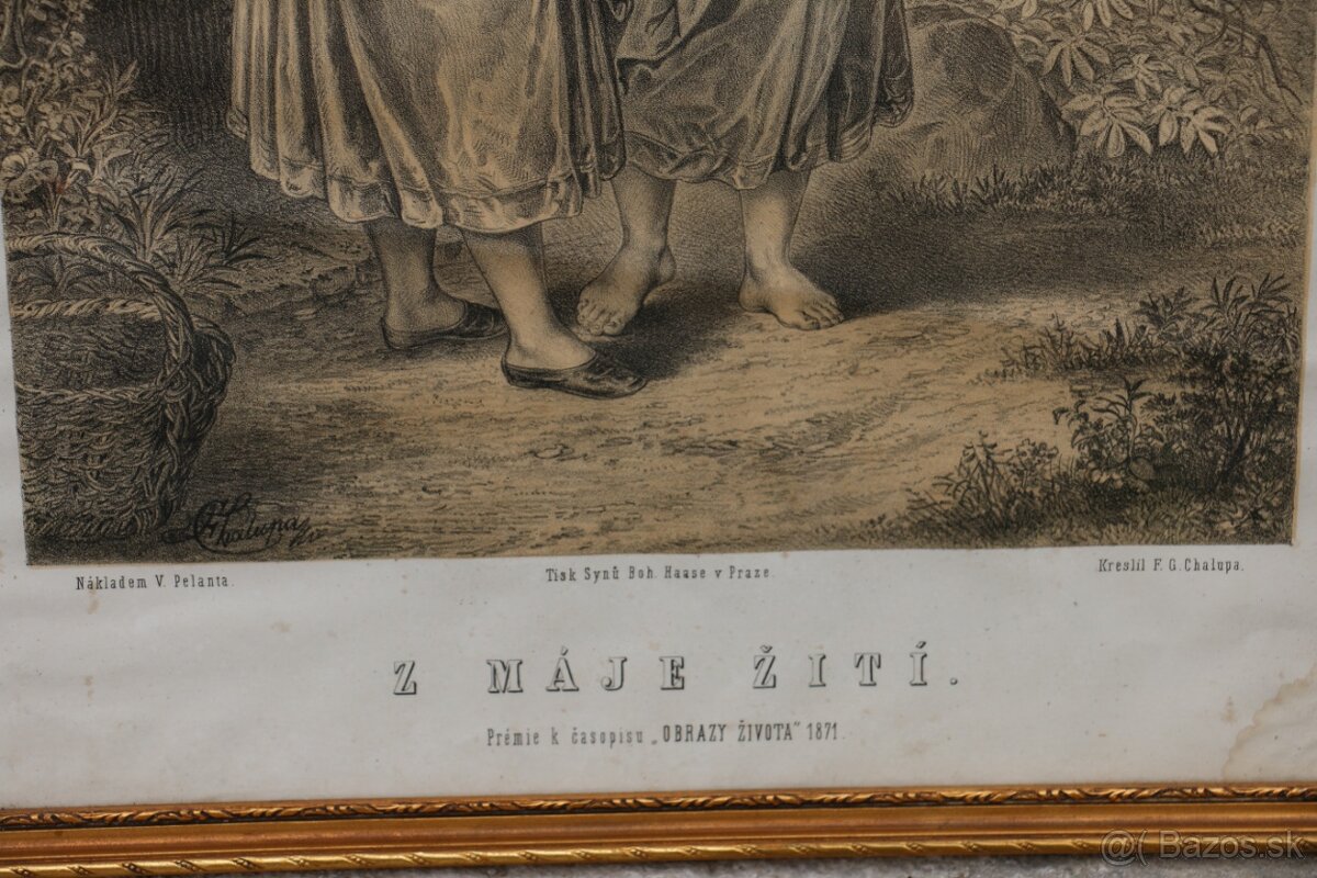 Starý grafický list z roku 1871 - 3