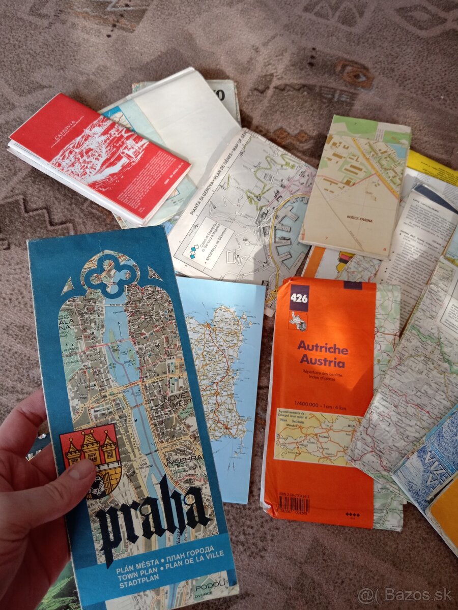 Staré mapy, košice, rakusko, praha..starožitné - 3