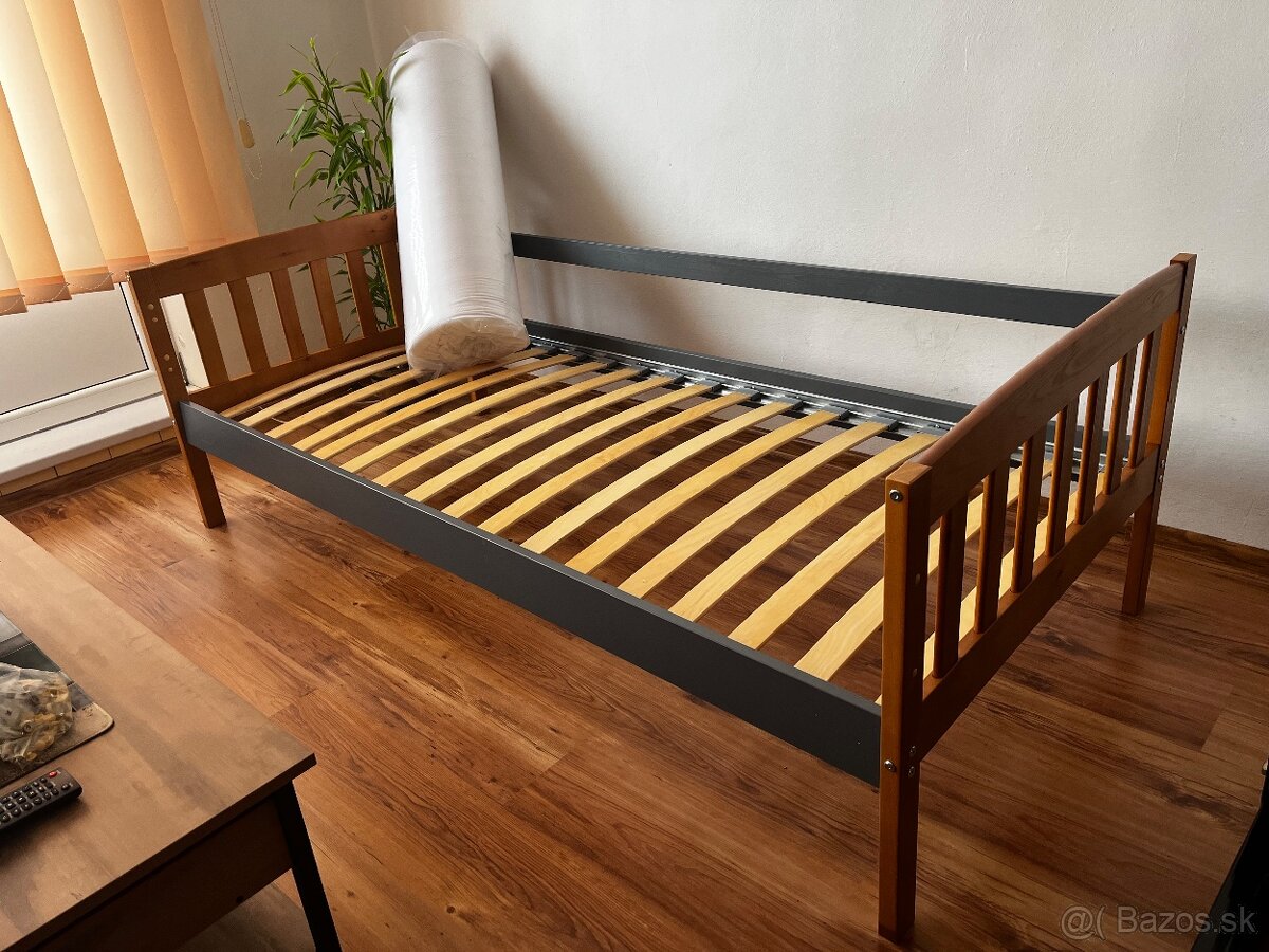 detská posteľ 200x90 s roštom a matracom - 3