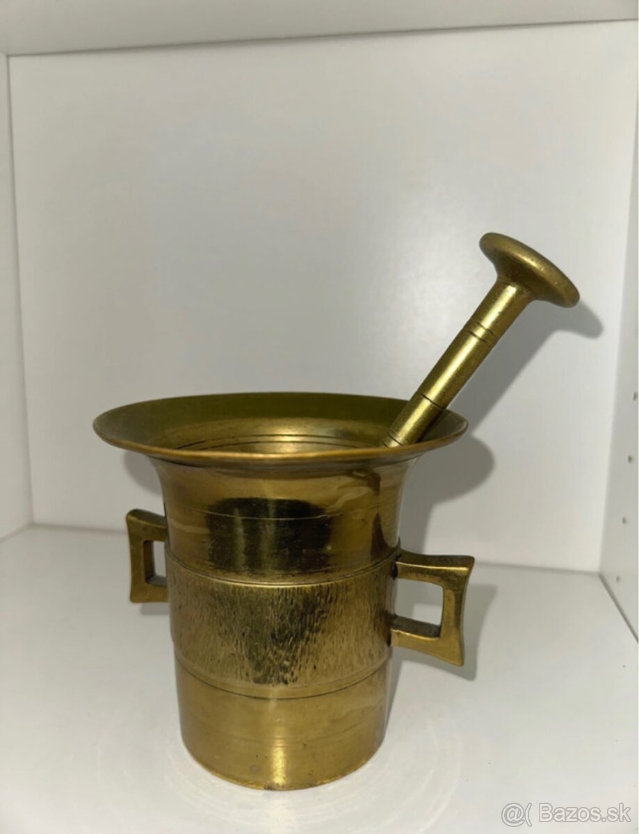 Bronzový Pozlátený Mažiar - 3