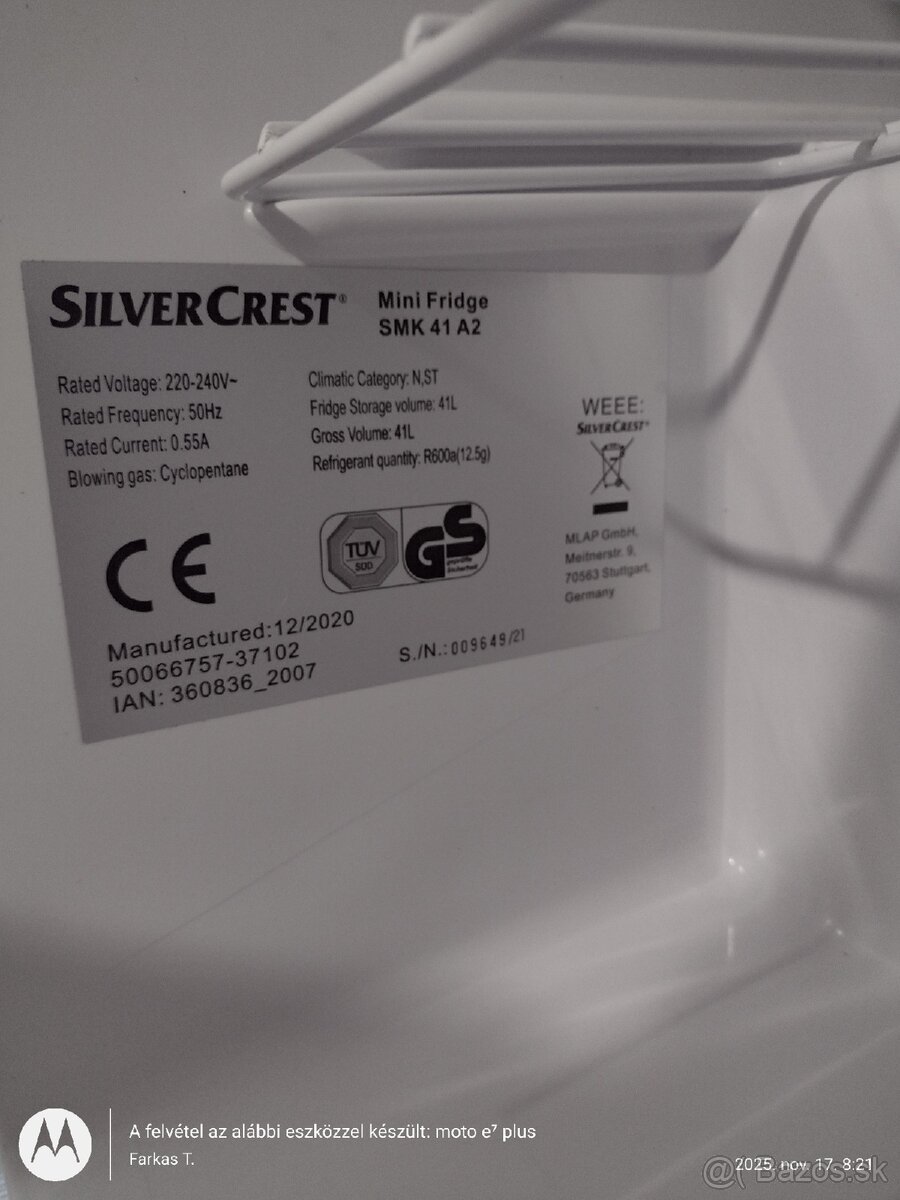 SILVERCREST Mini chladnička "SMK 40 A2", objem 41 l - 3
