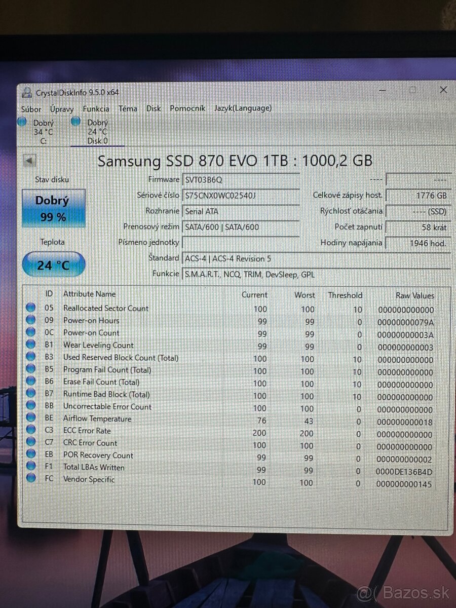 SSD Samsung 1TB 870 EVO SATA 2.5 - 3