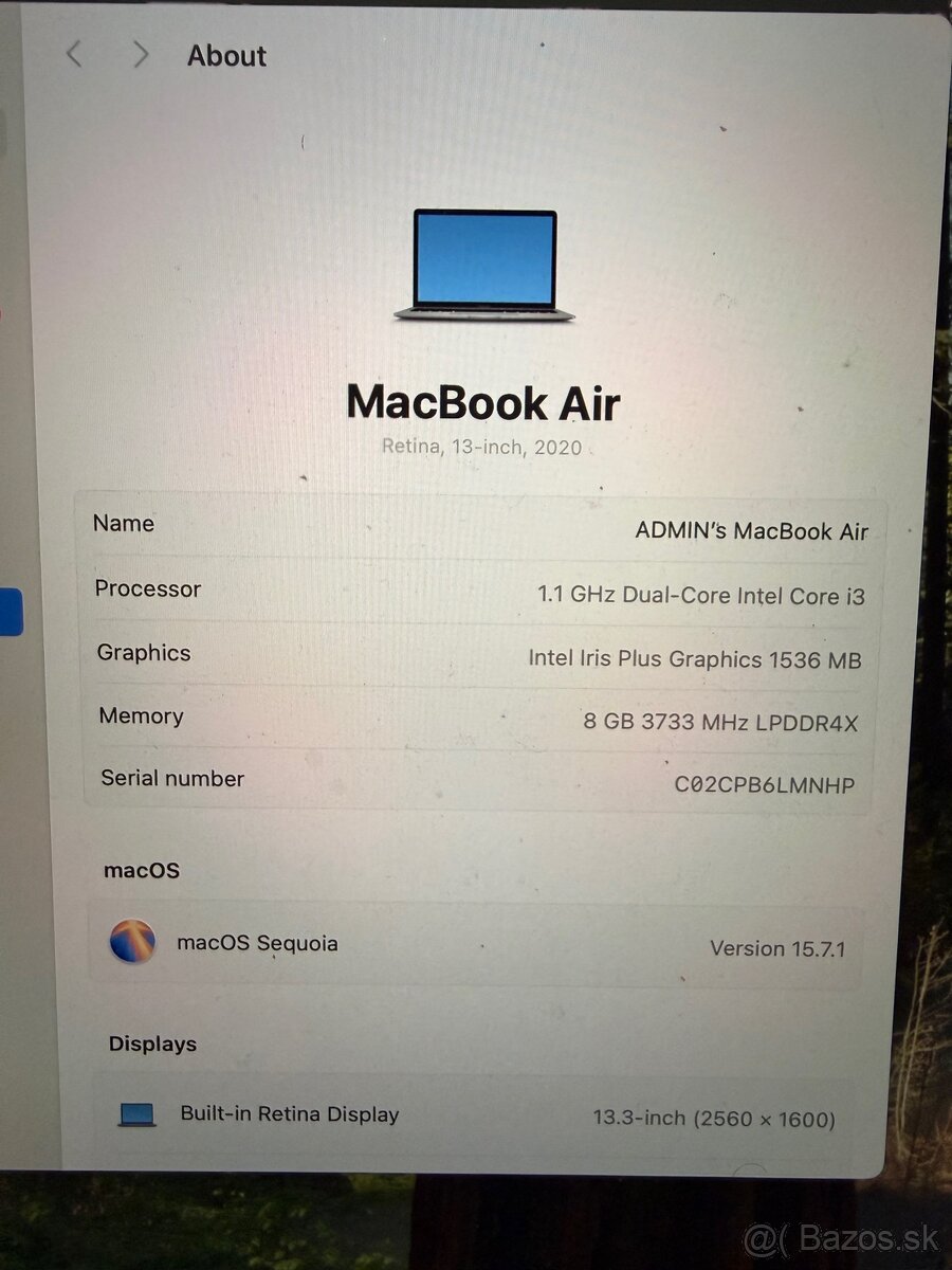 MacBook Air "Core i3" 1.1 13" (Scissor, 2020) - 3