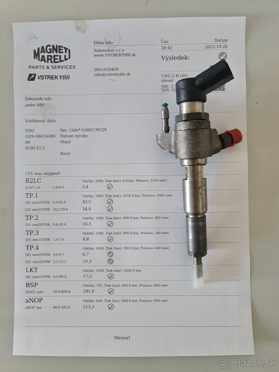 Predám vstrekovač VDO/Continental/Siemens - 3