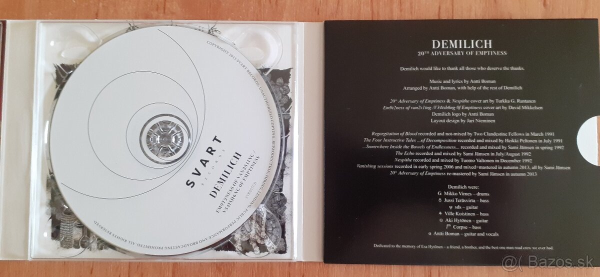 metal CD - DEMILICH - 20th Adversary of Emptiness 2CD - 3