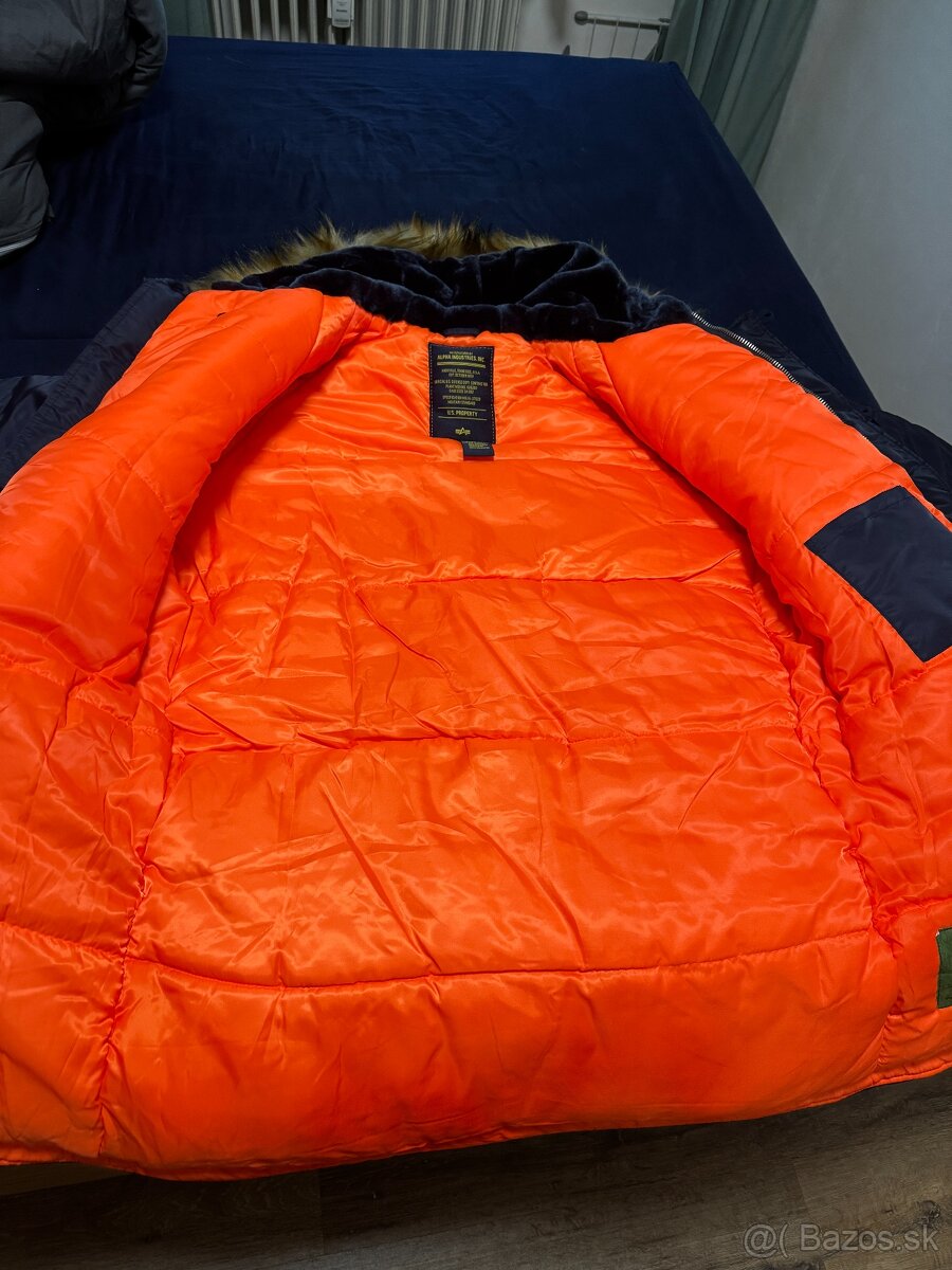 Alpha Industries Parka zimna bunda tmavomodrá - 3