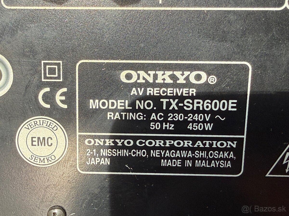 Onkyo TX-SR600E - 6.1kanálový AV receiver - 3