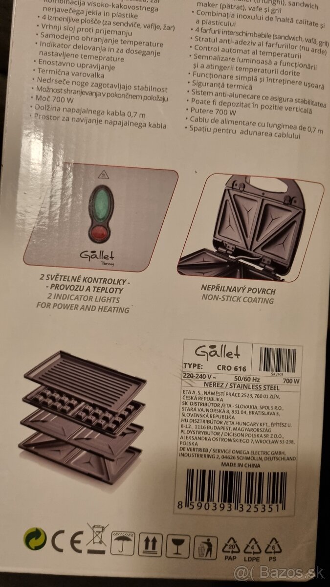 Sendvičovač Gallet CRO 616 Torcy - 3