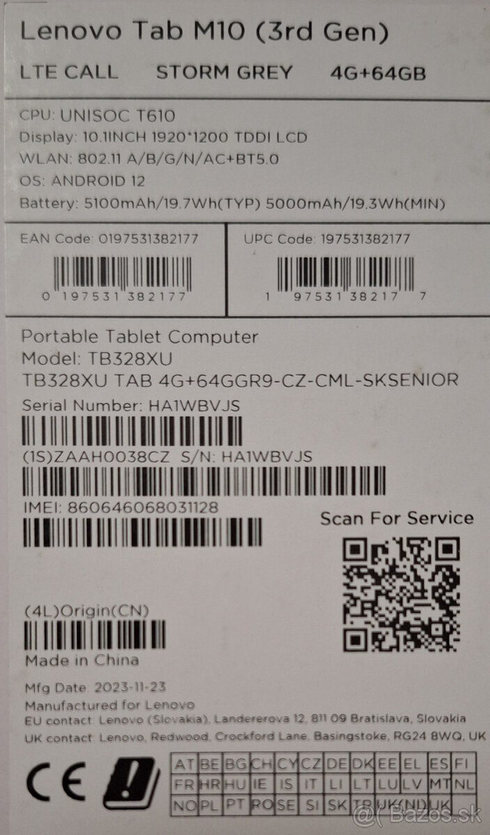 Tablet Lenovo Tab M10 (3rd gen) LTE - 3