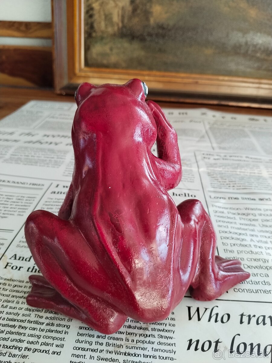 Žába porcelánová, kolorovaná, purpurová - 3