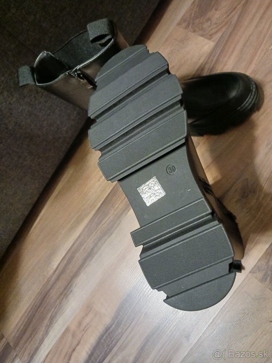 Čierne členkové čižmy chelsea - 3