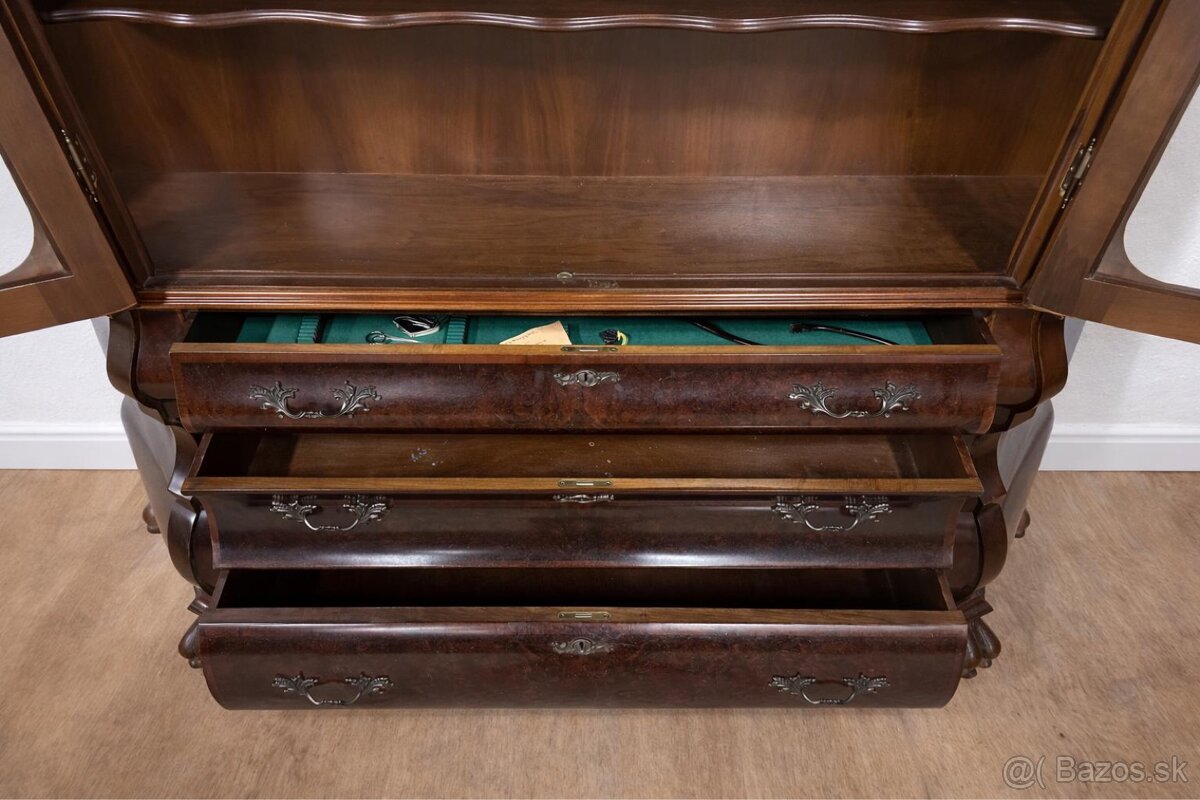 Masívna drevená starožitná vitrína - 3