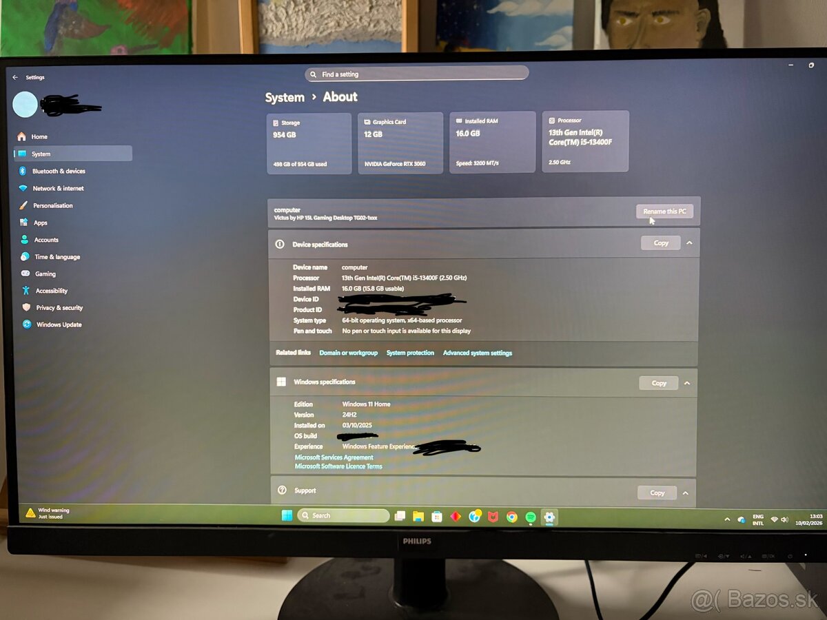 Počítač hp victus + monitor Philips - 3