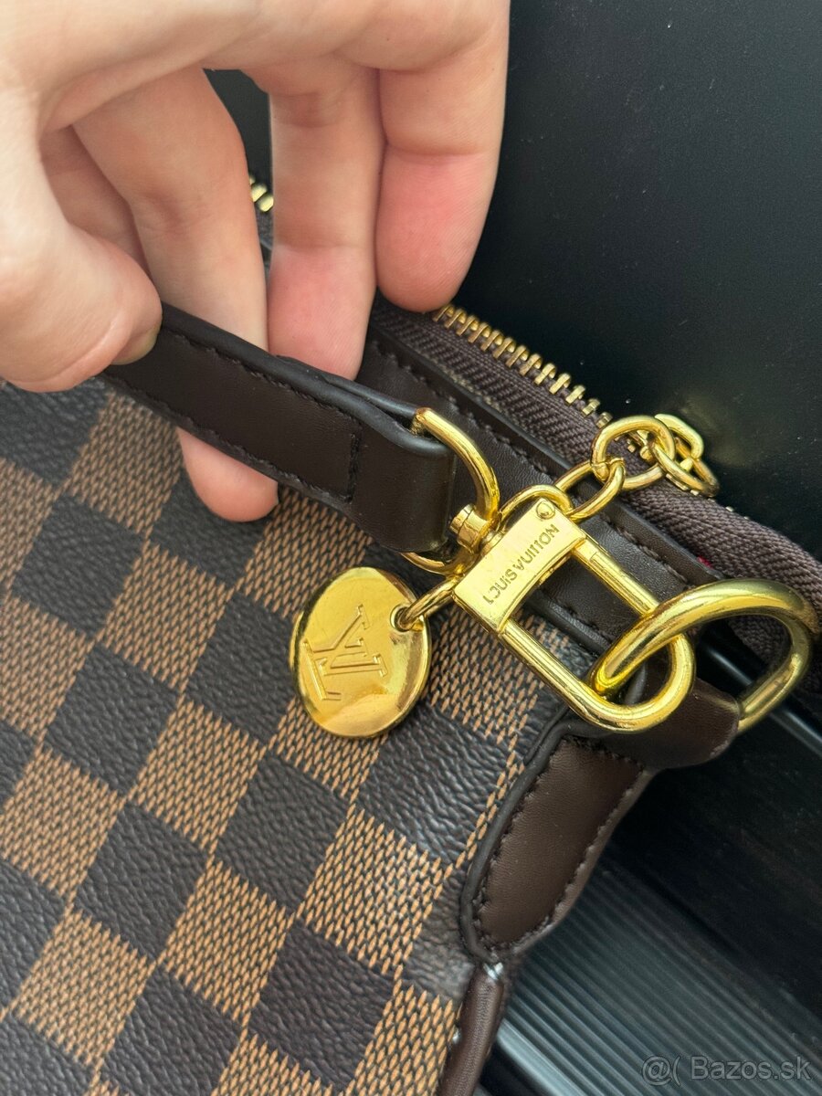 Veľká kockovaná hnedá kabelka na plece aj crossbody - 3