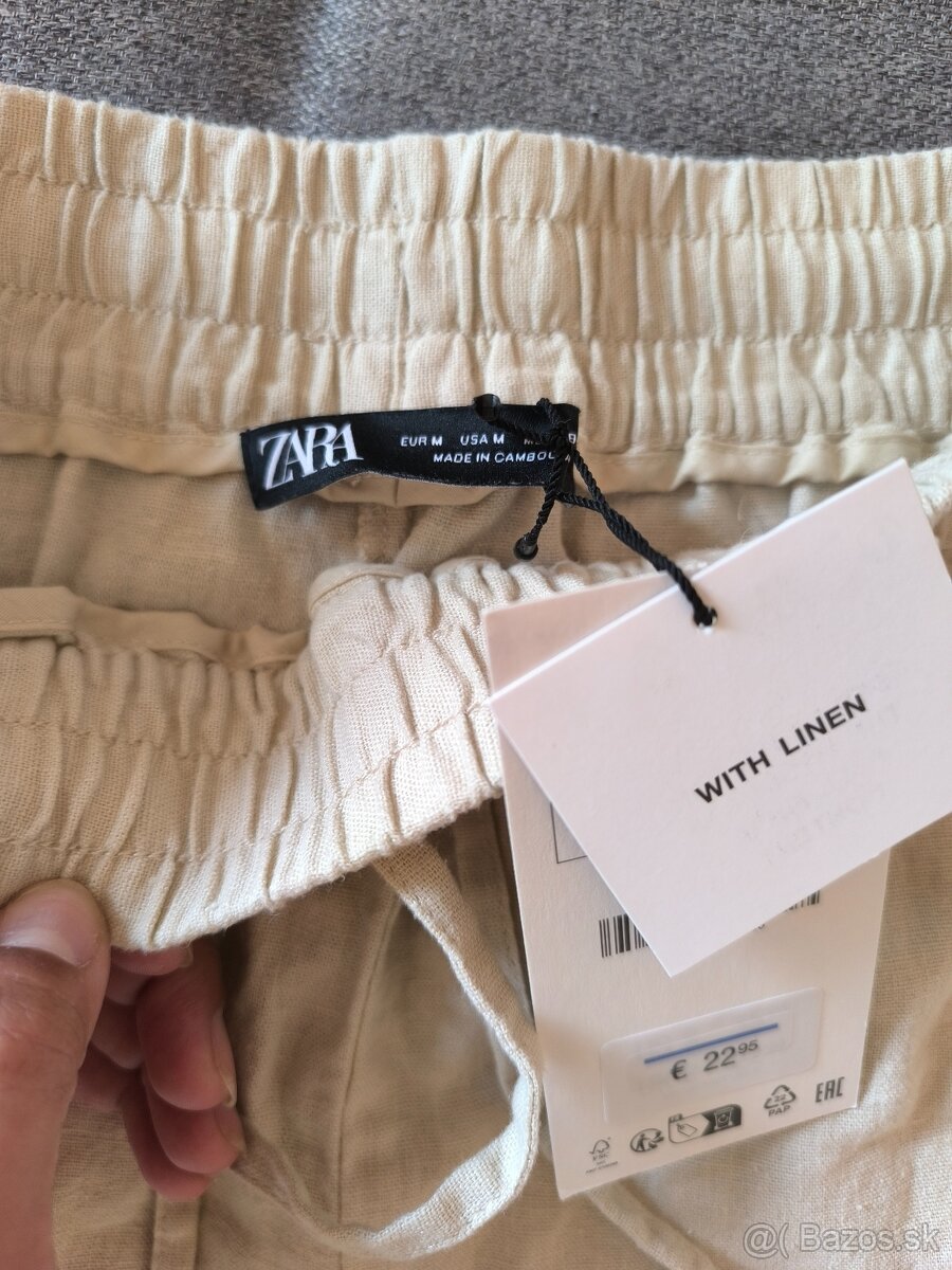 Zara ľanové kraťasy veľkosť M - 3