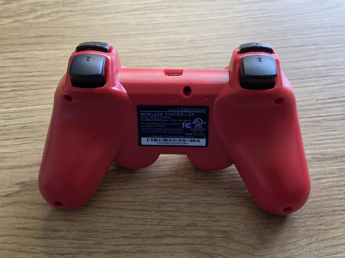 Bezdrôtový ovládač na PS3 červený - 3