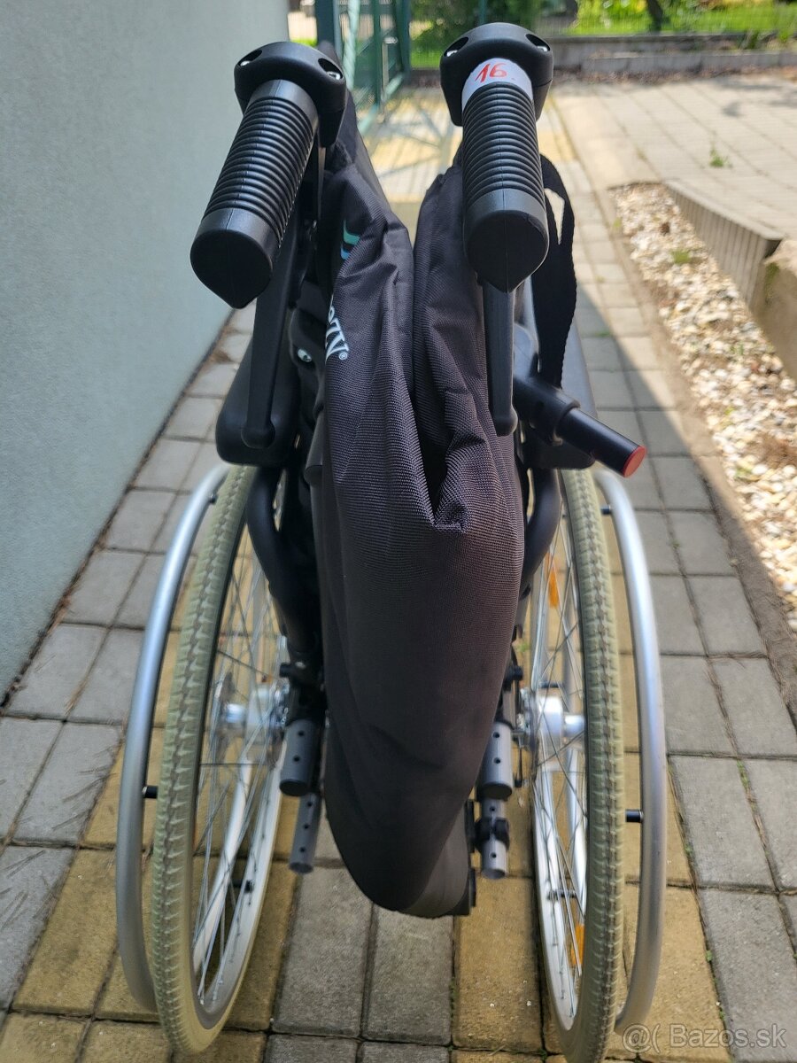 invalidny vozík XL 61cm do170kg pridavne brzdy pre asistent - 3