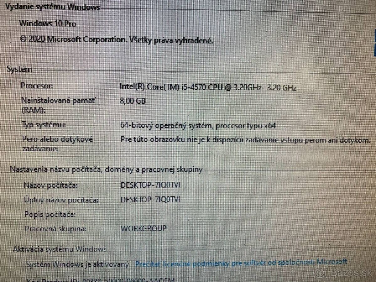 Počítač Dell 9020.Intel i5-4570 4x3,20GHz.8G ram.240gb SSD - 3