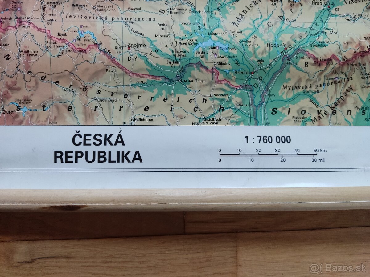 Mapa Českej republiky na stenu - 3