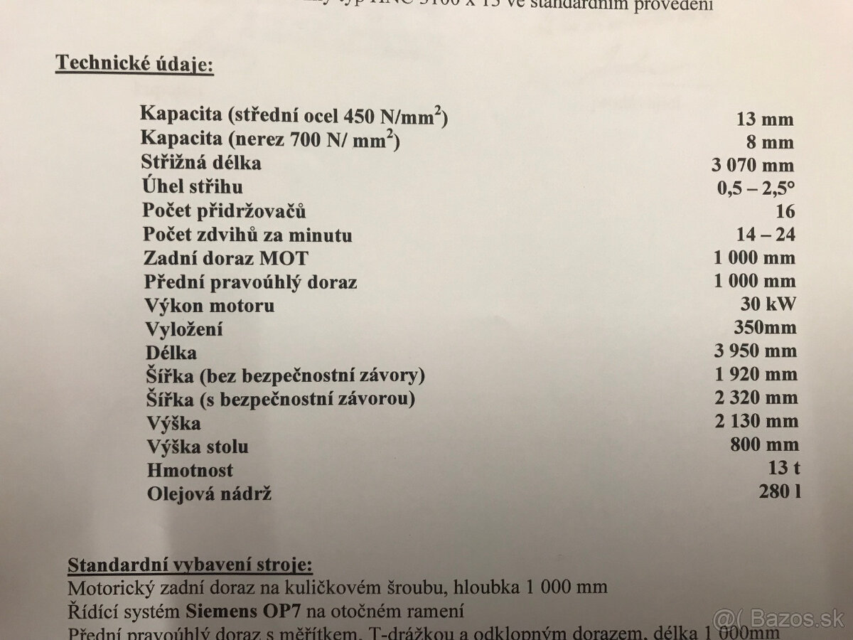 Tabulové hydraulické nůžky Baykal HNC 3100x13, PLC, CNC - 3