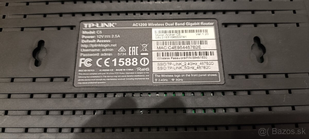 Predám TP-LINK ARCHER C5 / AC1200 - 3
