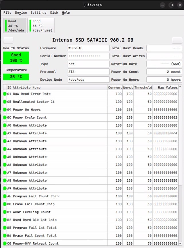 Nový Intenso SSD 960GB 100%, SATA 3
- 3