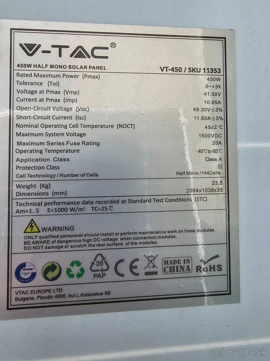 Solárne panely 450w - 3