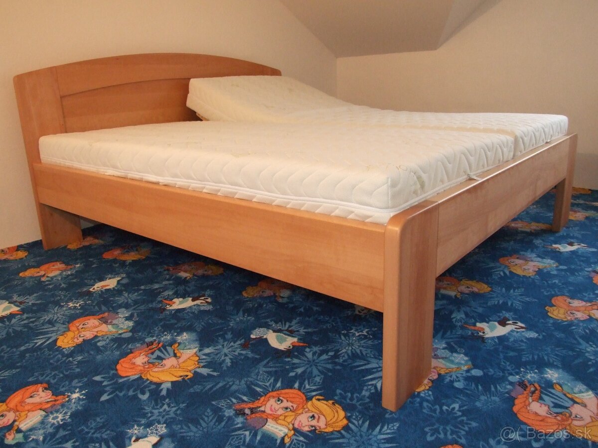 Nová buková masivní postel, nosnost 600 Kg, doprava Zdarma - 3