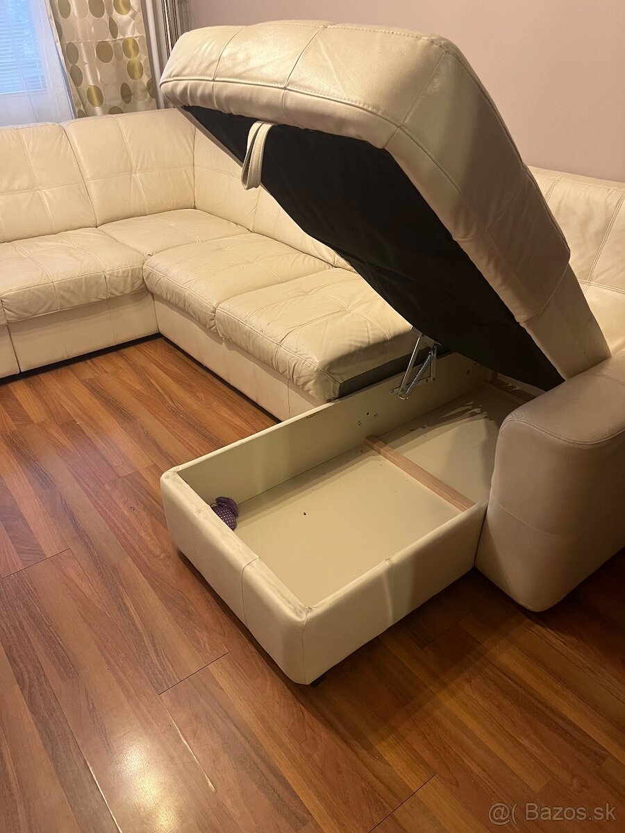 Biely Kožený gauč - 3
