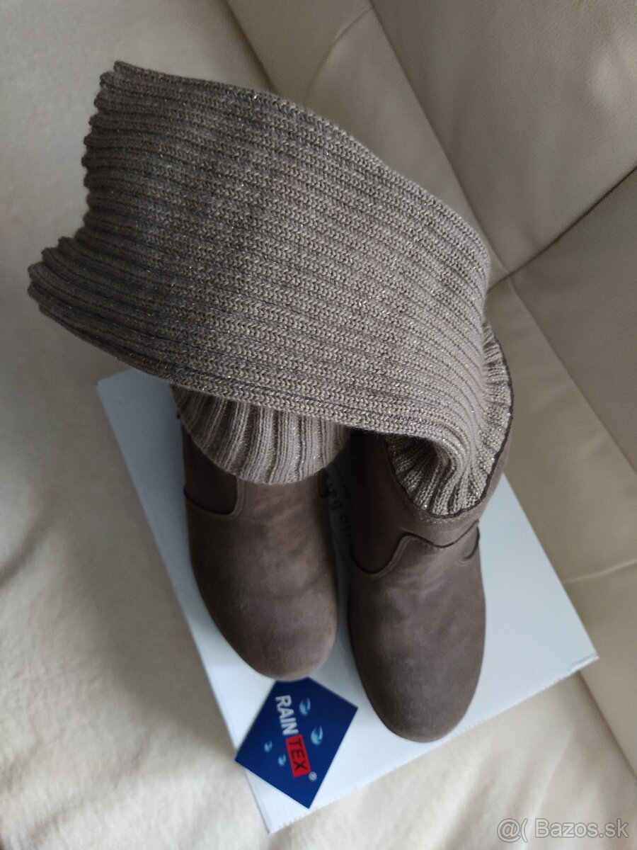 NOVÉ kožené hnedé čižmy veľ. 38 (osobný odber) - 3