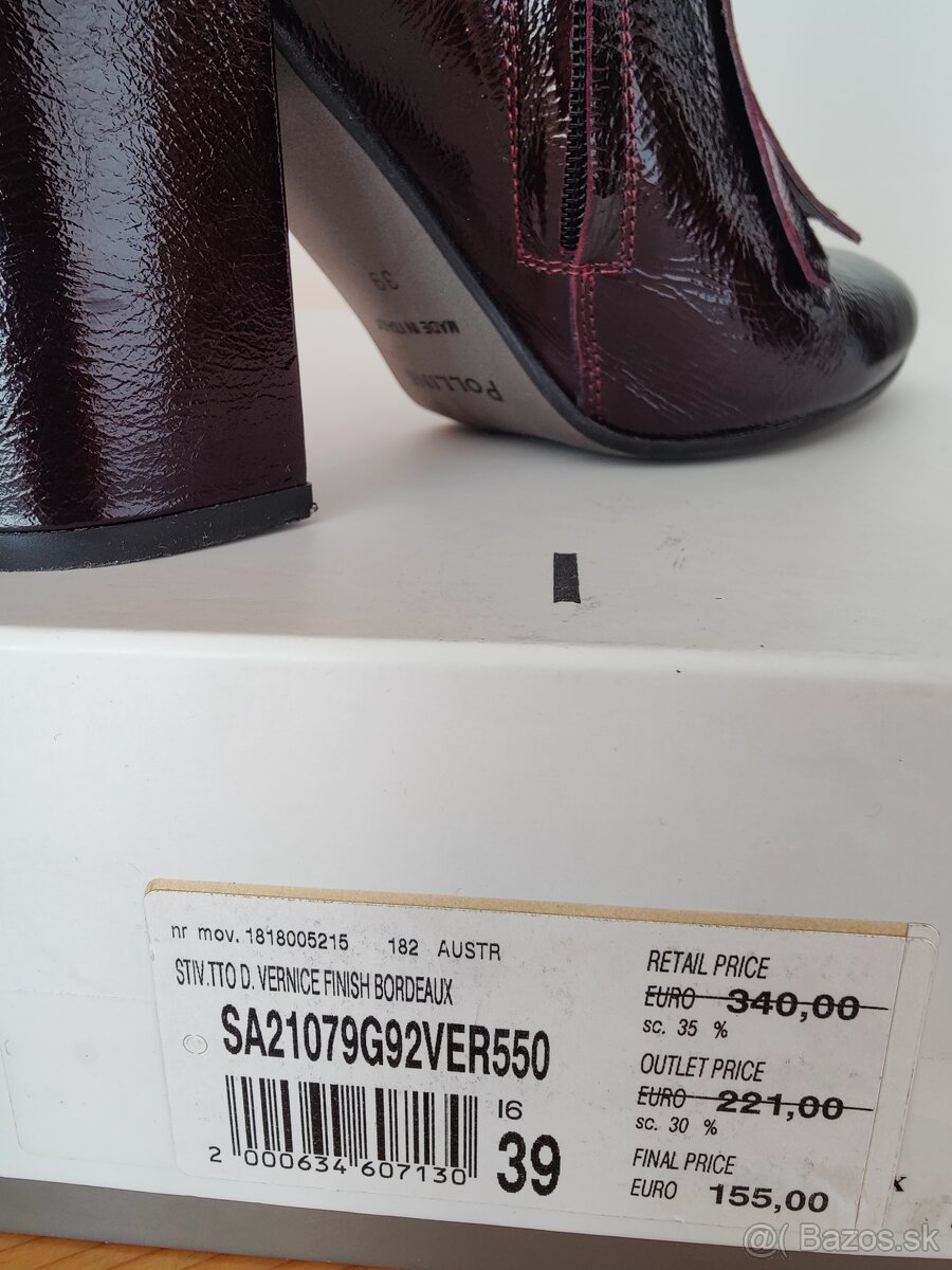 Dámske kožené členkové čižmy POLLINI - 3