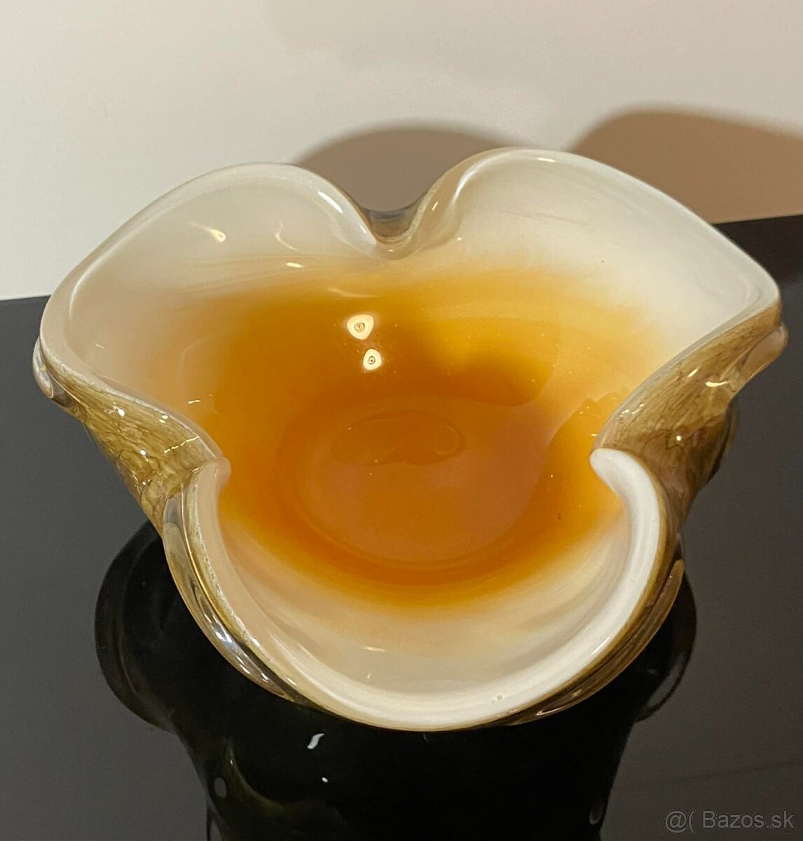 Nádherný veľký popolník, miska z muránskeho skla - 3