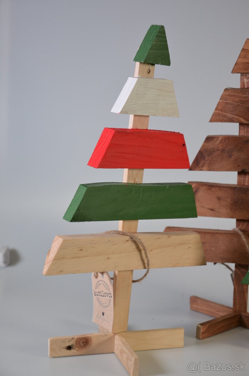 Drevené vianočné stromčeky - dekorácia - 3