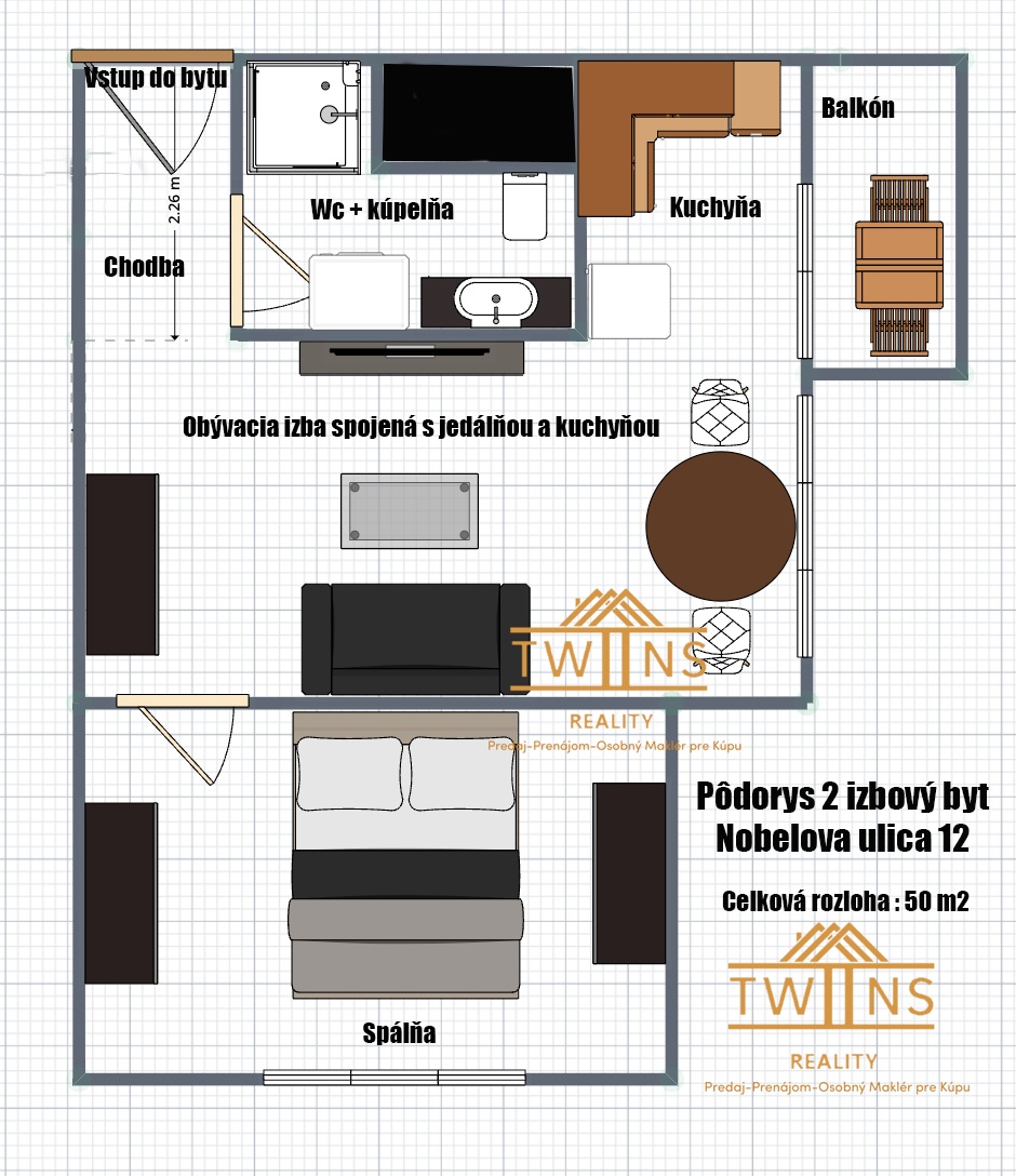 Prenajmeme úplne nový 2 izbový byt v Novostavbe na Nobelovej - 3