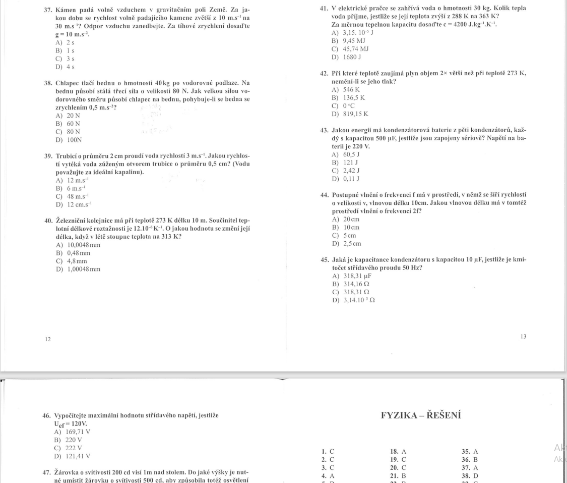 LF UPOL Olomouc - modelové testy - 3