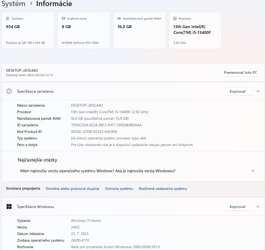 MSI MAG Infinite S3 13TC-684 Intel i5/RTX 3060 - 3