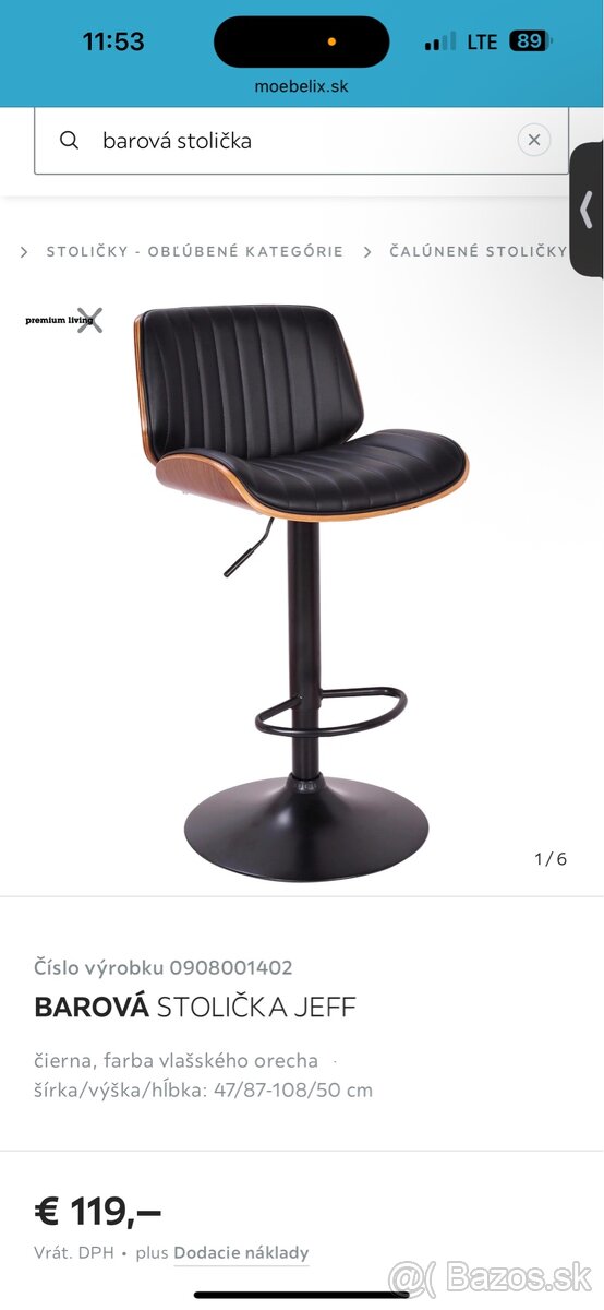 Sada barových stoličiek + barový stôl z masívneho dreva - 3