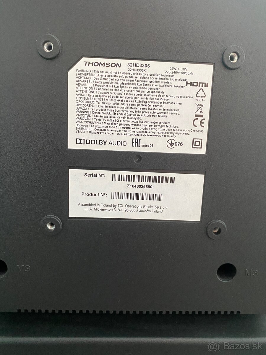 Predám tv Thomson 32HD3306 + zdarma DVB anténa - 3