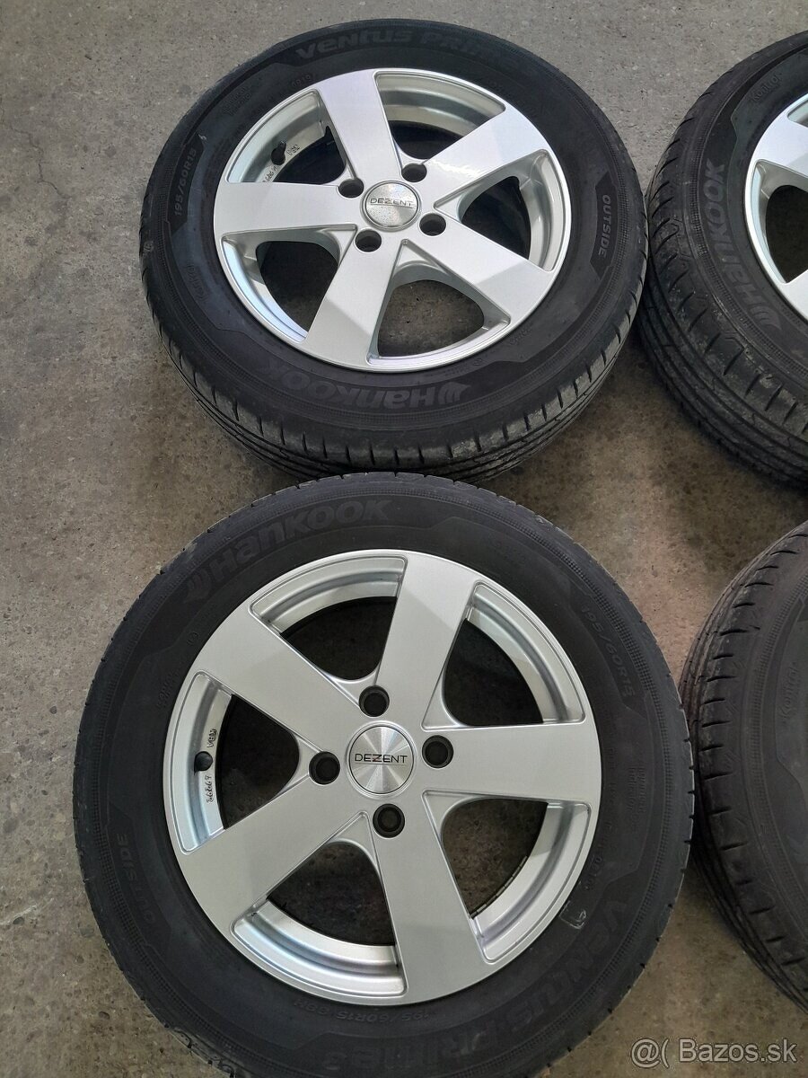 Sada diskov dezent R15 4x108 Et46 letné pneu 195/60 R15 - 3