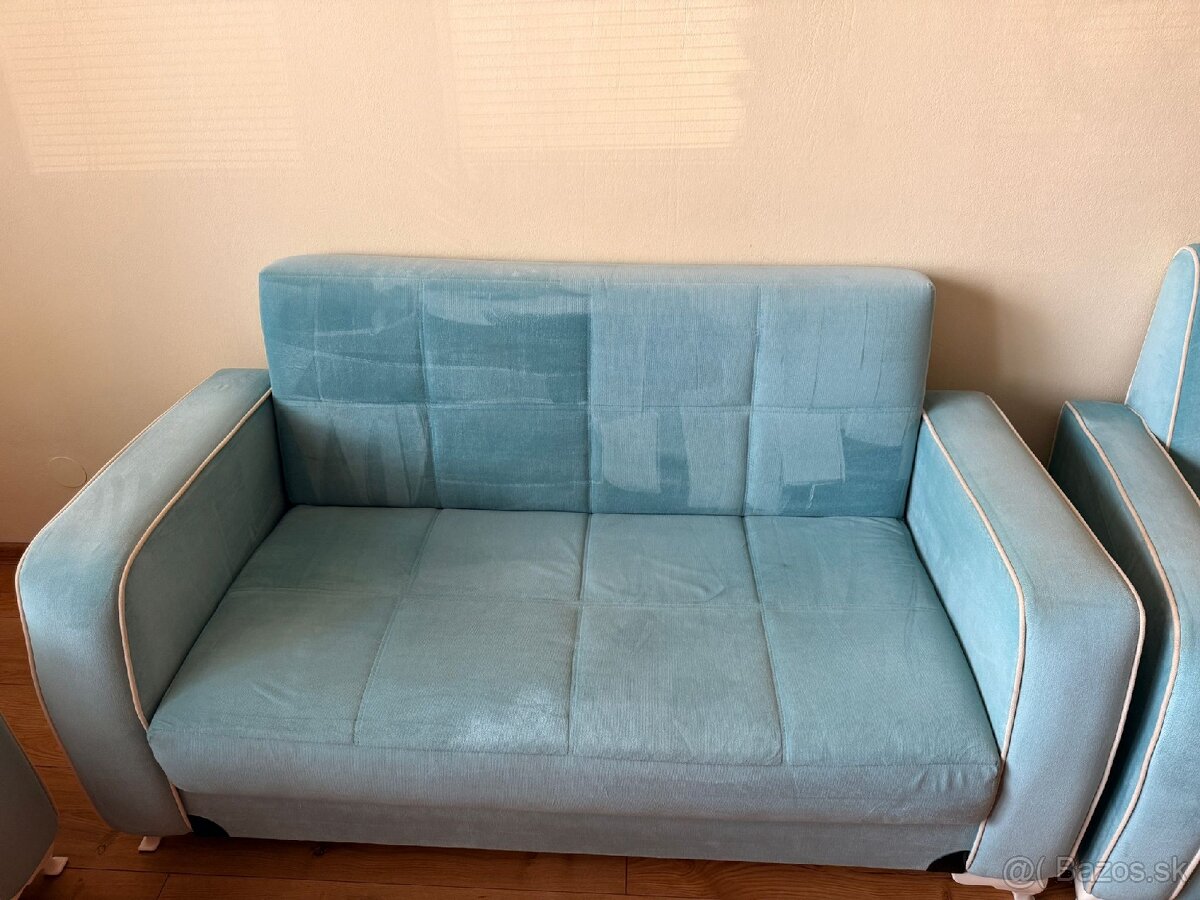 Tyrkysová sedacia súprava 3+2+1 - 3