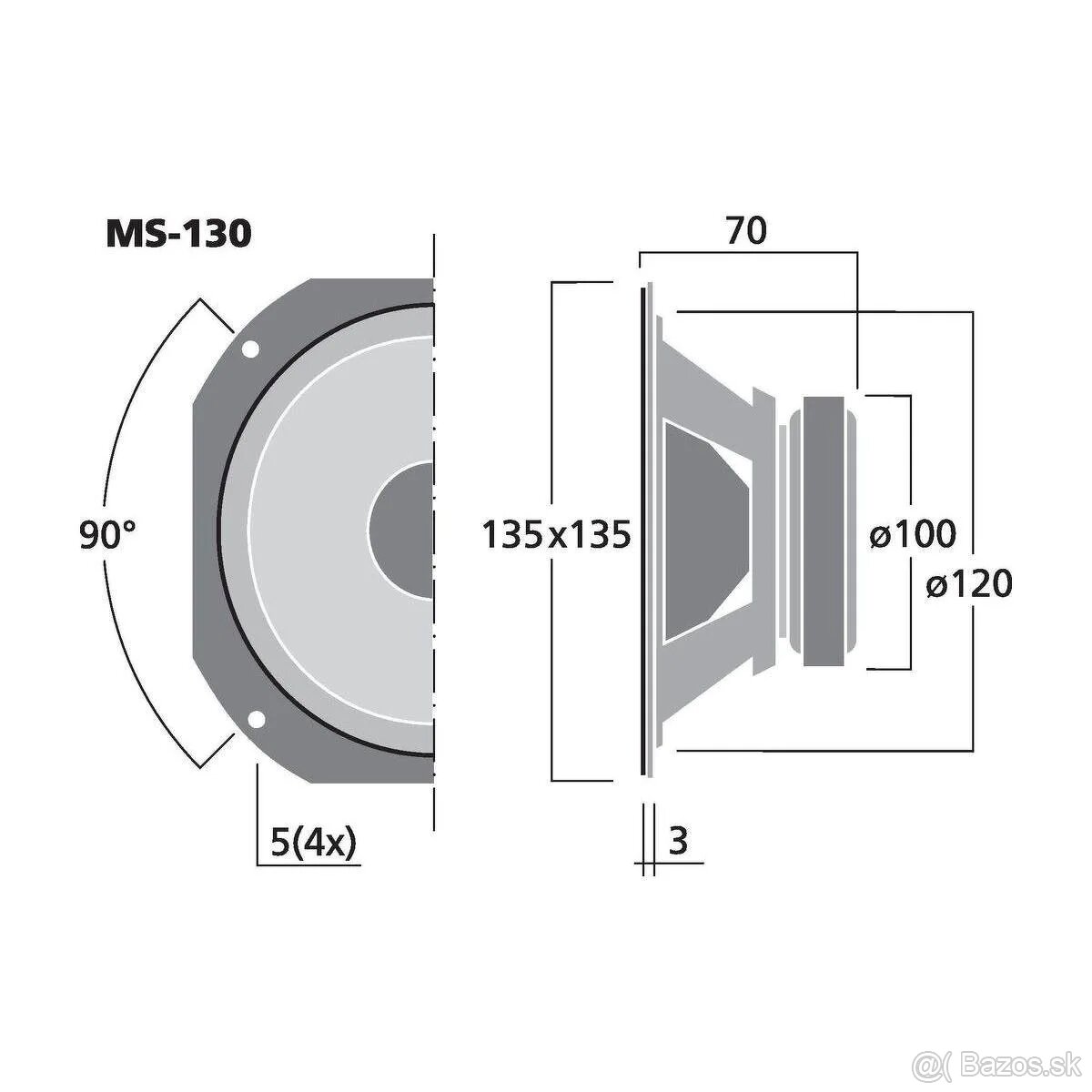 Stredové reproduktory MONACOR MS-130 - 3