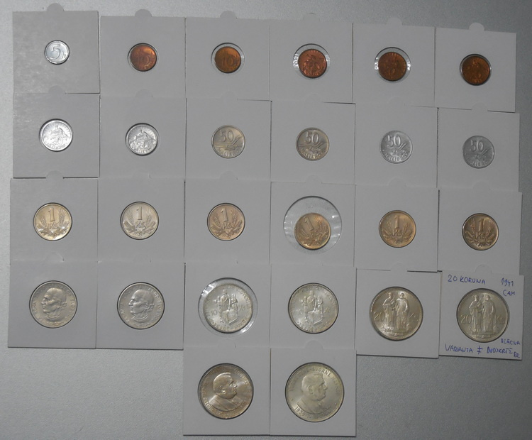 Mince : Sada Slovenský štát Špičkový stav 1939-1945 - 3