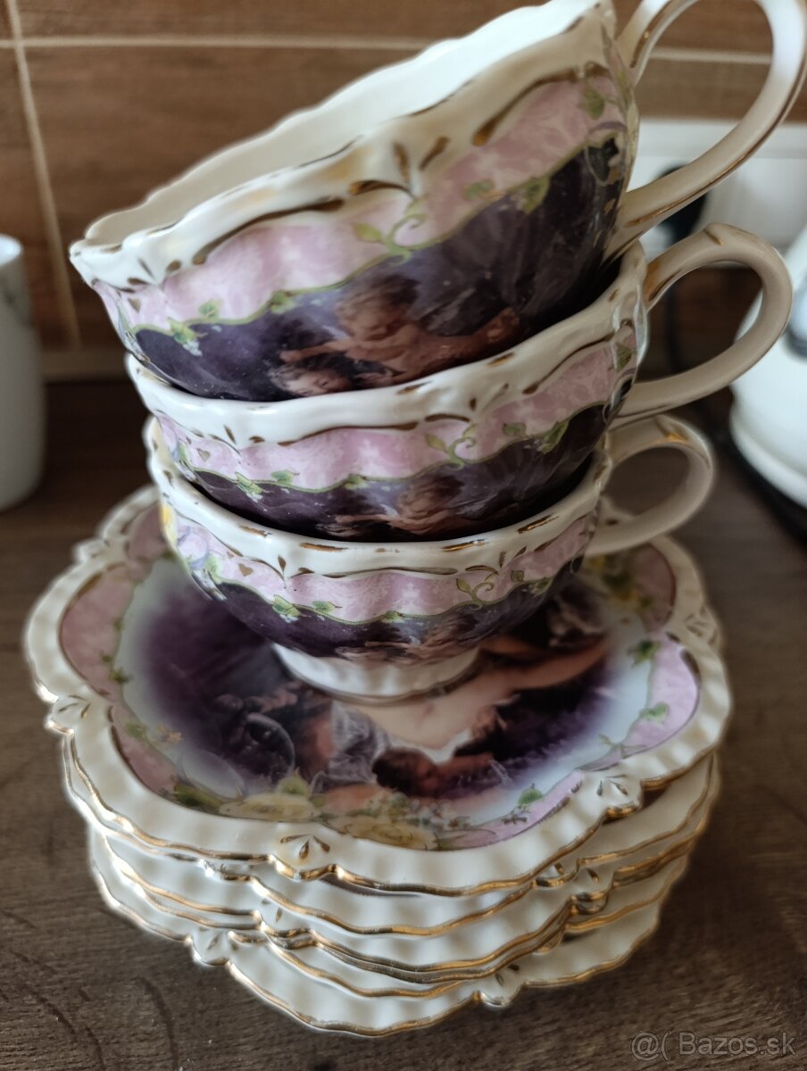 Porcelánove šálky+ tanieriky - 3
