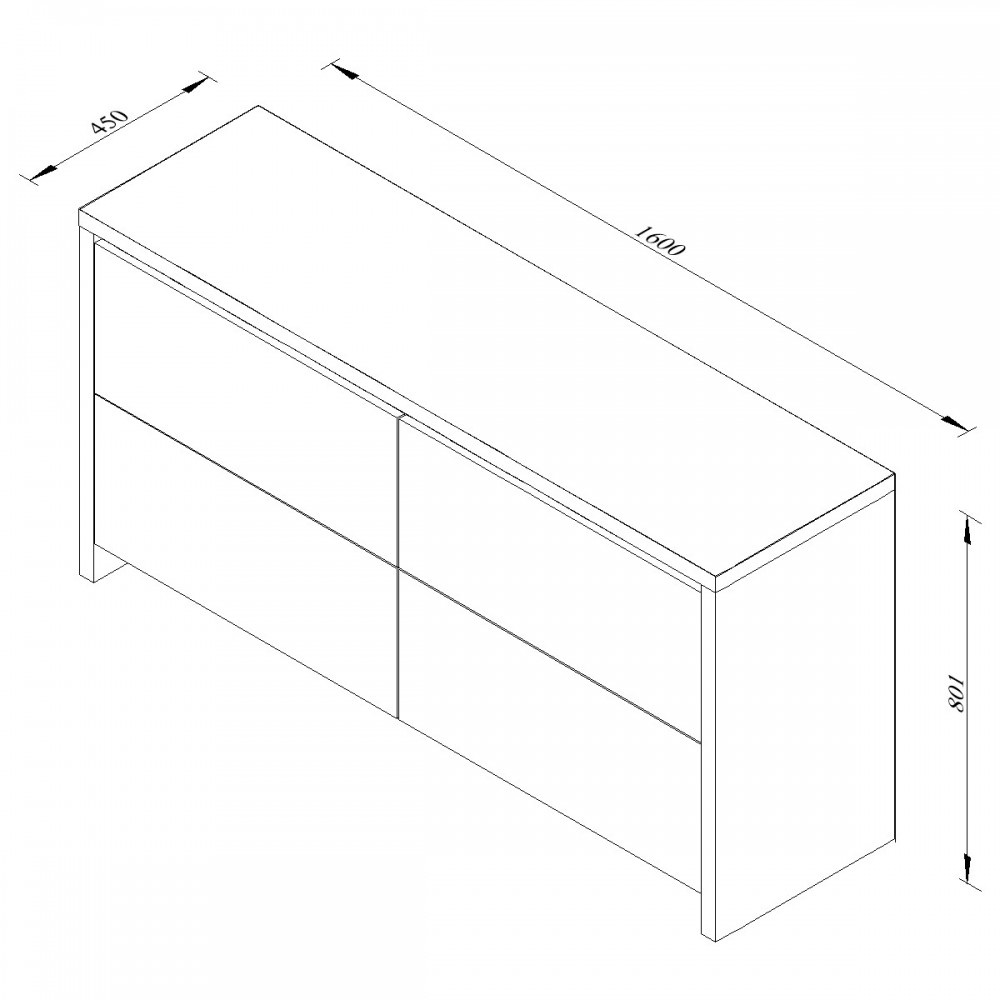 štvorzásuvková komoda - 3