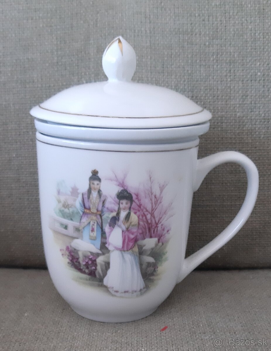 Porcelànovè hrnceky s motìvom gejšì - 3