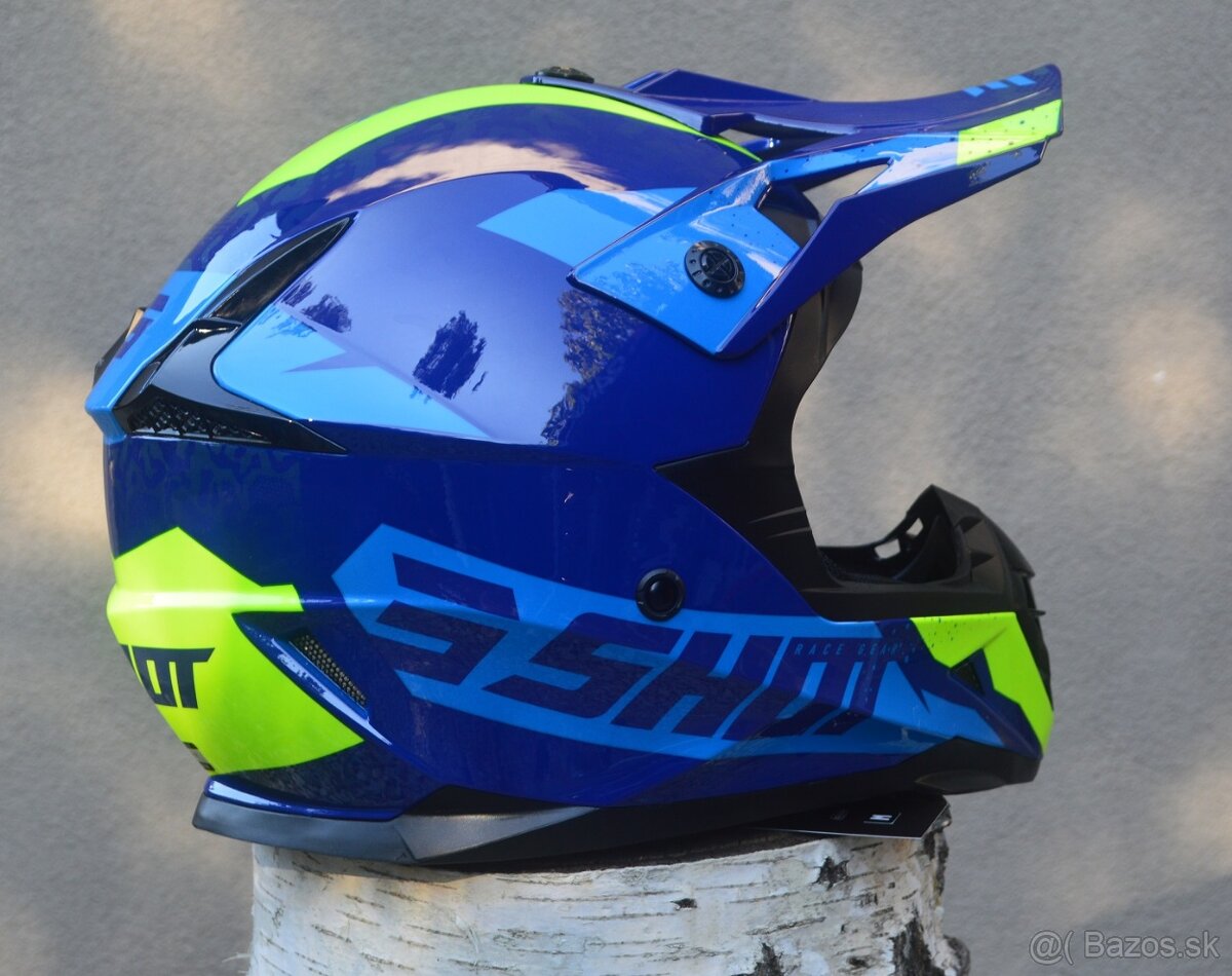 MX prilba helma shot modro žltá neon - 3