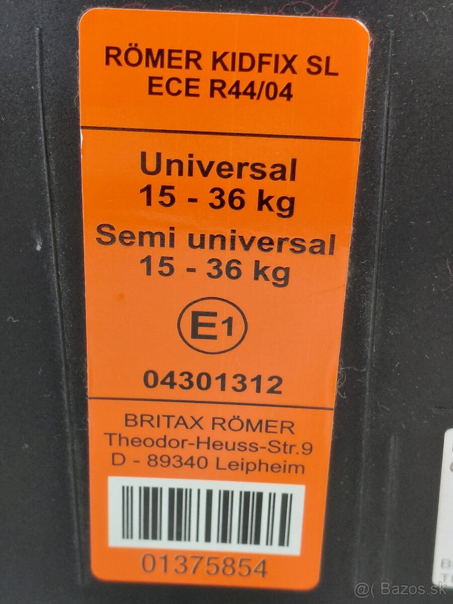 Autosedačka Römer kidfix SL 15-36kg - 3