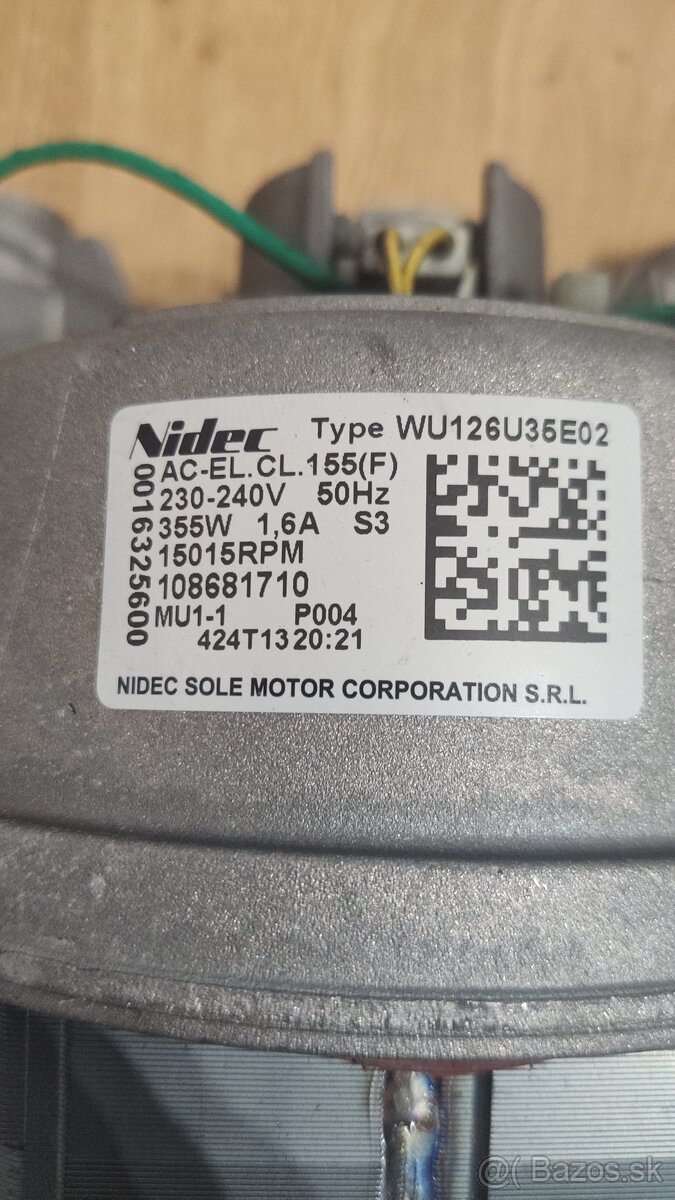 Predám práčkový elektromotor zn. NIDEC - 3